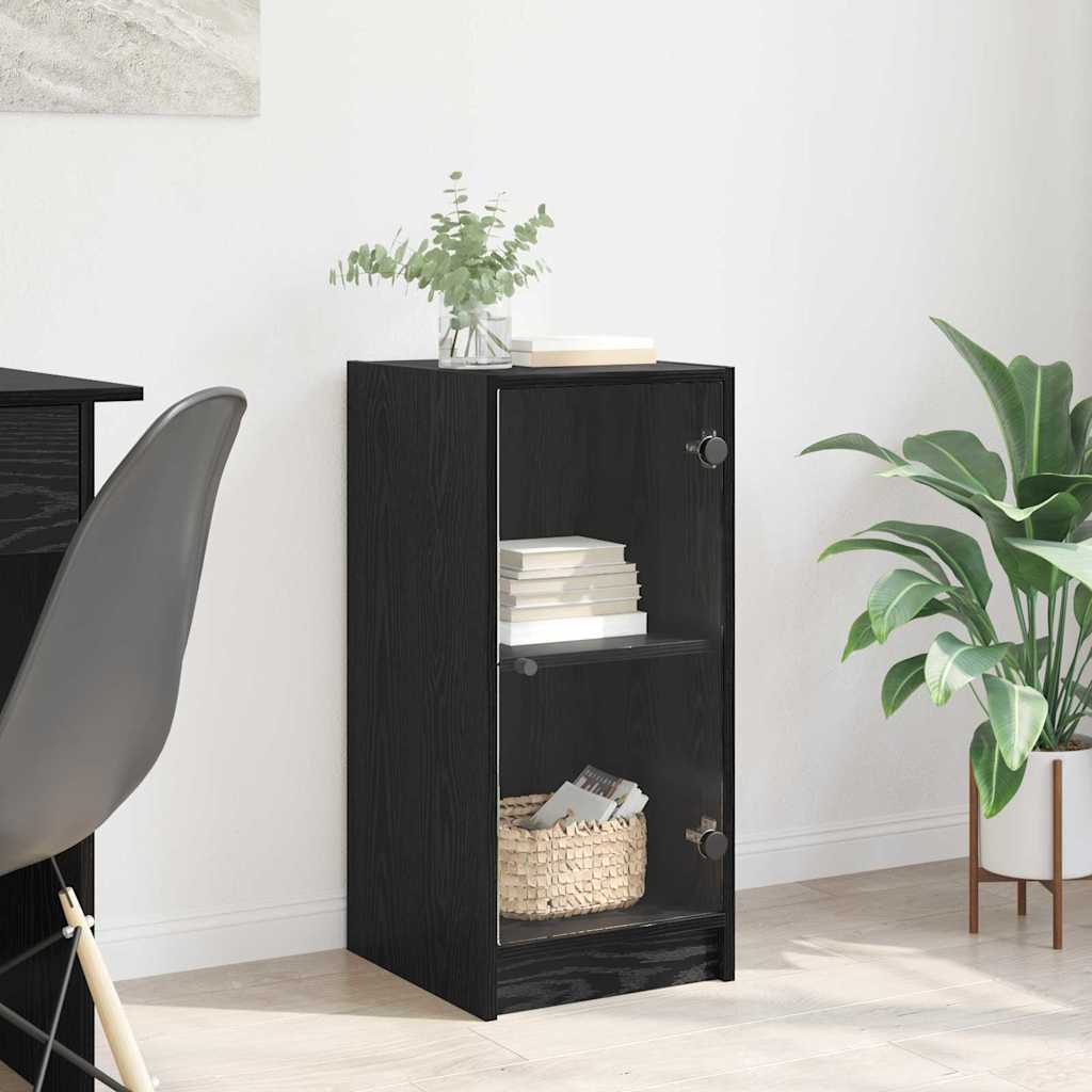 vidaXL Bufet Stejar negru 35 x 37 x 76 cm Lemn compozit