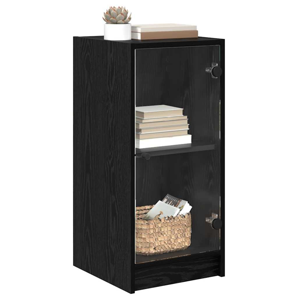 vidaXL Dressoir Zwart eiken 35 x 37 x 76 cm Bewerkt hout
