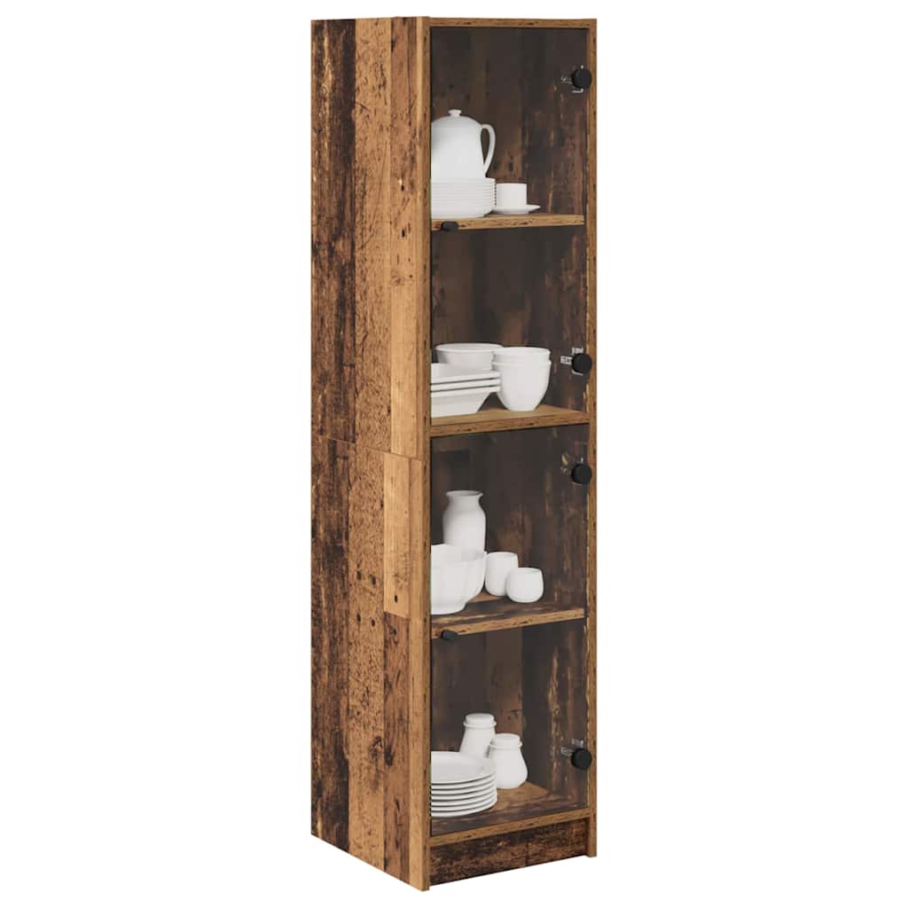 vidaXL Highboard Oud Hout 35 x 37 x 142 cm Bewerkt hout