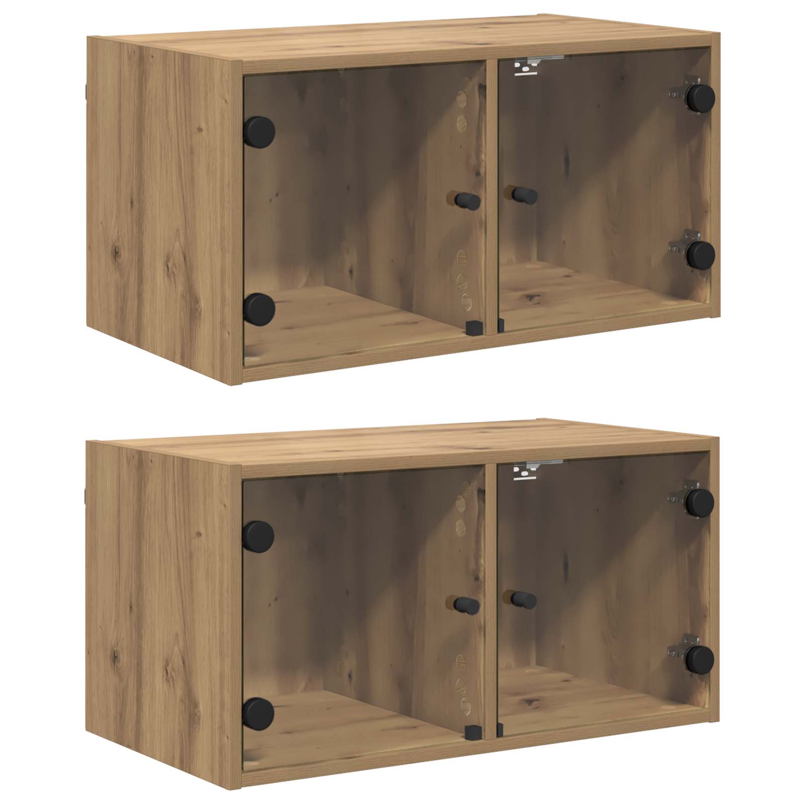 Nástěnné skříně Nástěnný 2 pcs Artisanový dub 68 x 37 x 35 cm - obrázek 2