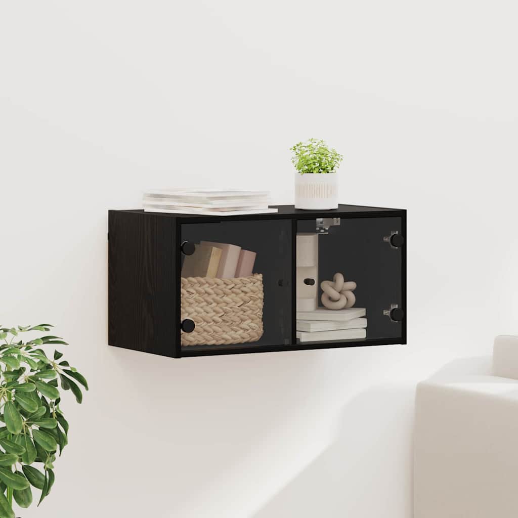 vidaXL Dulap de perete Stejar Negru 68 x 37 x 35 cm Lemn compozit