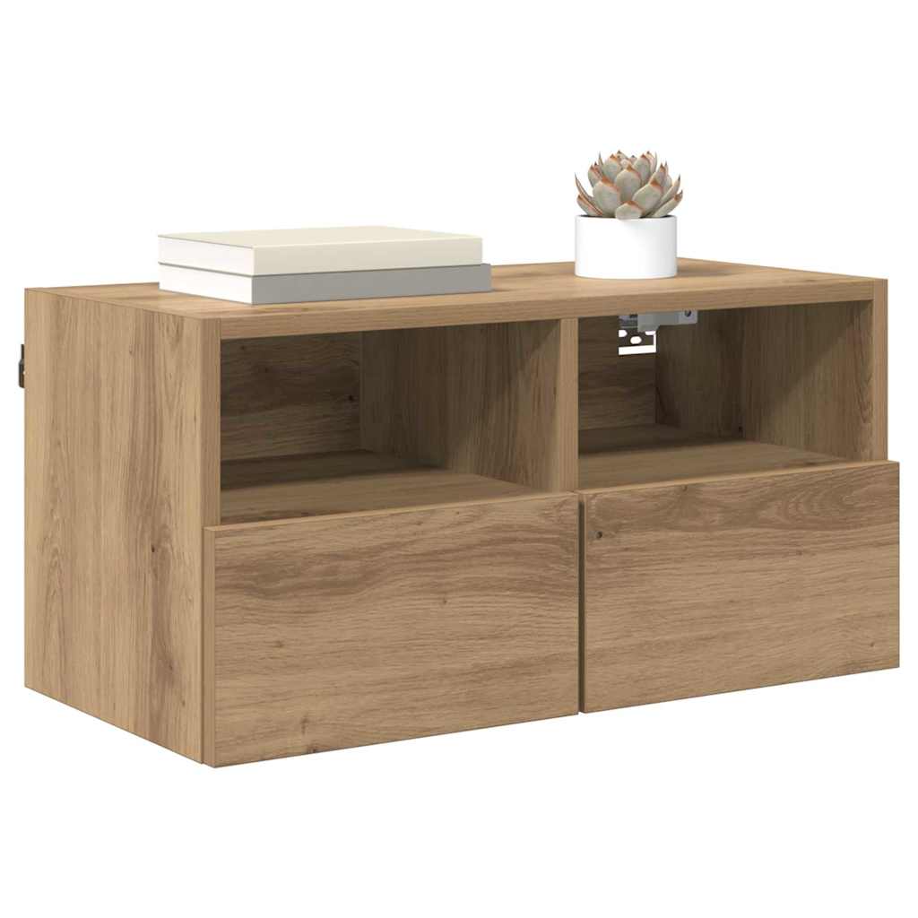 vidaXL TV Wandkast Artisan Eiken 60 x 30 x 30 cm Bewerkt hout