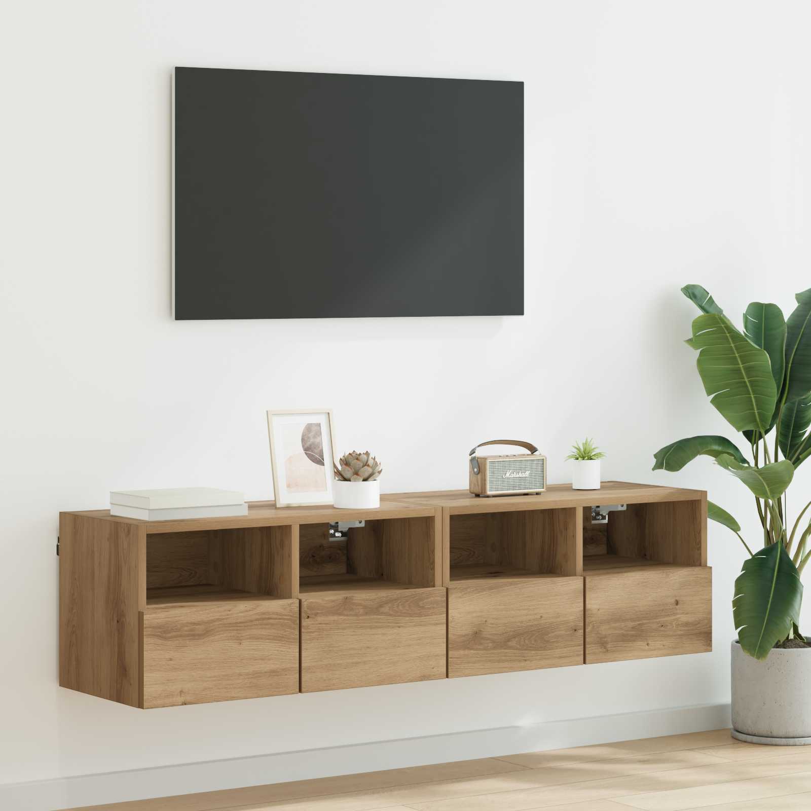 TV-seinähyllyt 2 pcs Artisan tammi 60 x 30 x 30 cm Tekninen puu