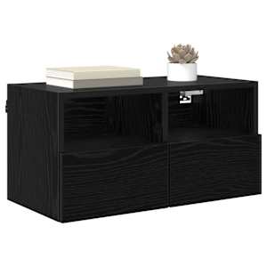 Skříňky na TV zeď Nástěnný 2 pcs Černý dub 60 x 30 x 30 cm - obrázek 3