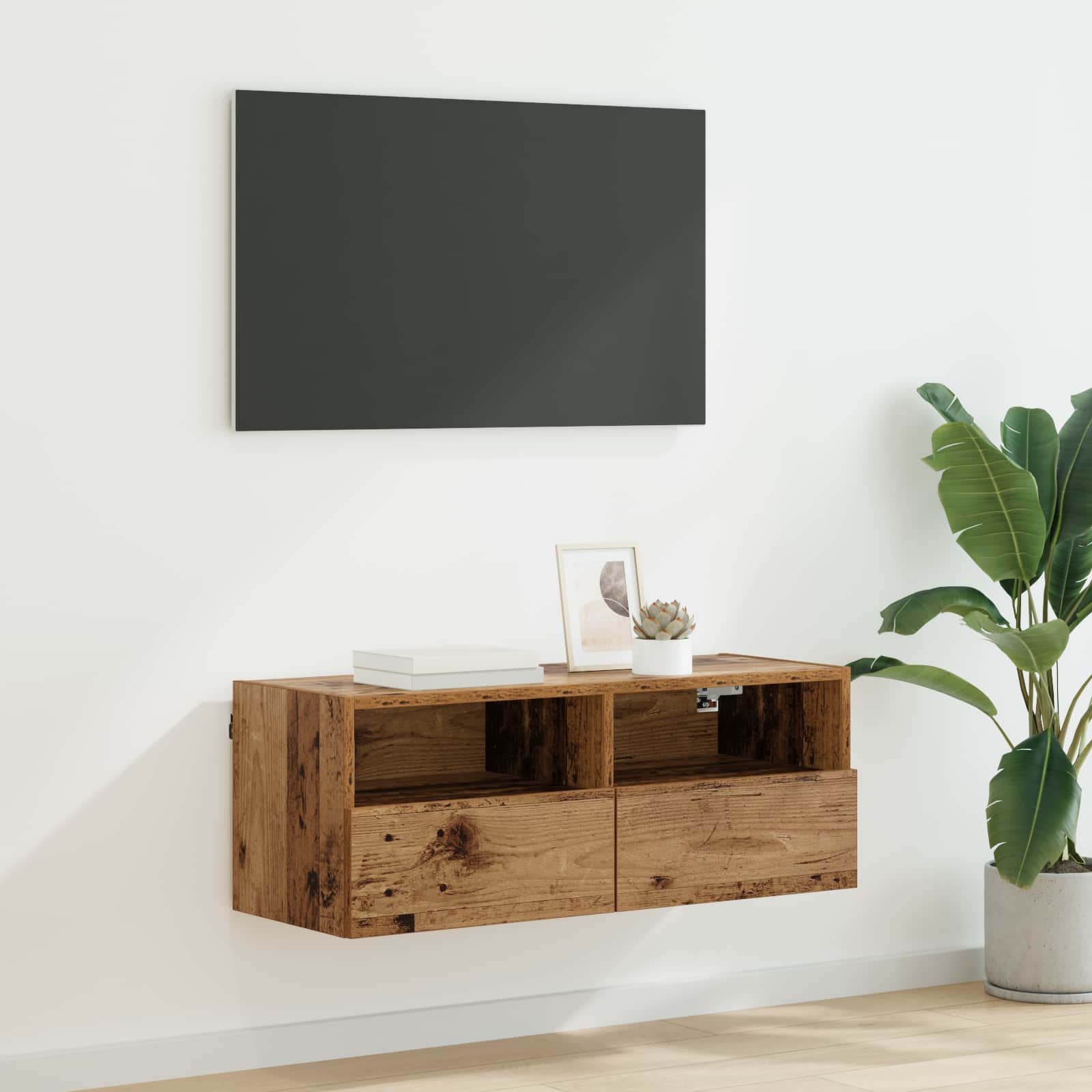 TV-seinäkaappi Vanha Puu 80 x 30 x 30 cm Tekninen puu