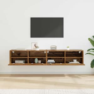 Skříňky na TV zeď Nástěnný 2 pcs Staré dřevo 80 x 30 x 30 cm - obrázek 4