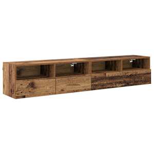 Skříňky na TV zeď Nástěnný 2 pcs Staré dřevo 80 x 30 x 30 cm - obrázek 2