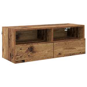 Skříňky na TV zeď Nástěnný 2 pcs Staré dřevo 80 x 30 x 30 cm - obrázek 5
