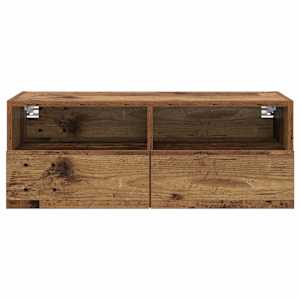 Skříňky na TV zeď Nástěnný 2 pcs Staré dřevo 80 x 30 x 30 cm - obrázek 7