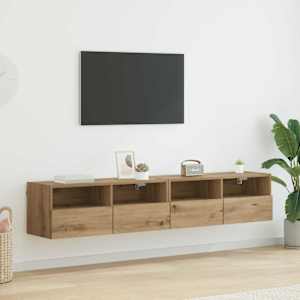 TV stene 2 pcs Umetni hrast 80 x 30 x 30 cm Konstruiran les