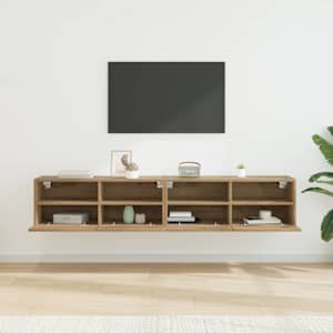 Skříňky na TV zeď Nástěnný 2 pcs Artisanový dub 80 x 30 x 30 cm - obrázek 4