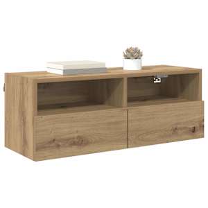 Skříňky na TV zeď Nástěnný 2 pcs Artisanový dub 80 x 30 x 30 cm - obrázek 3