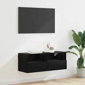 TV stenska omara Črna Orehovina 80 x 30 x 30 cm Konstruiran les