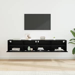 Skříňky na TV zeď Nástěnný 2 pcs Černý dub 80 x 30 x 30 cm - obrázek 4