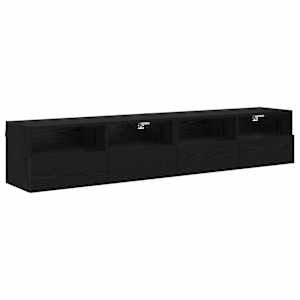 Skříňky na TV zeď Nástěnný 2 pcs Černý dub 80 x 30 x 30 cm - obrázek 2
