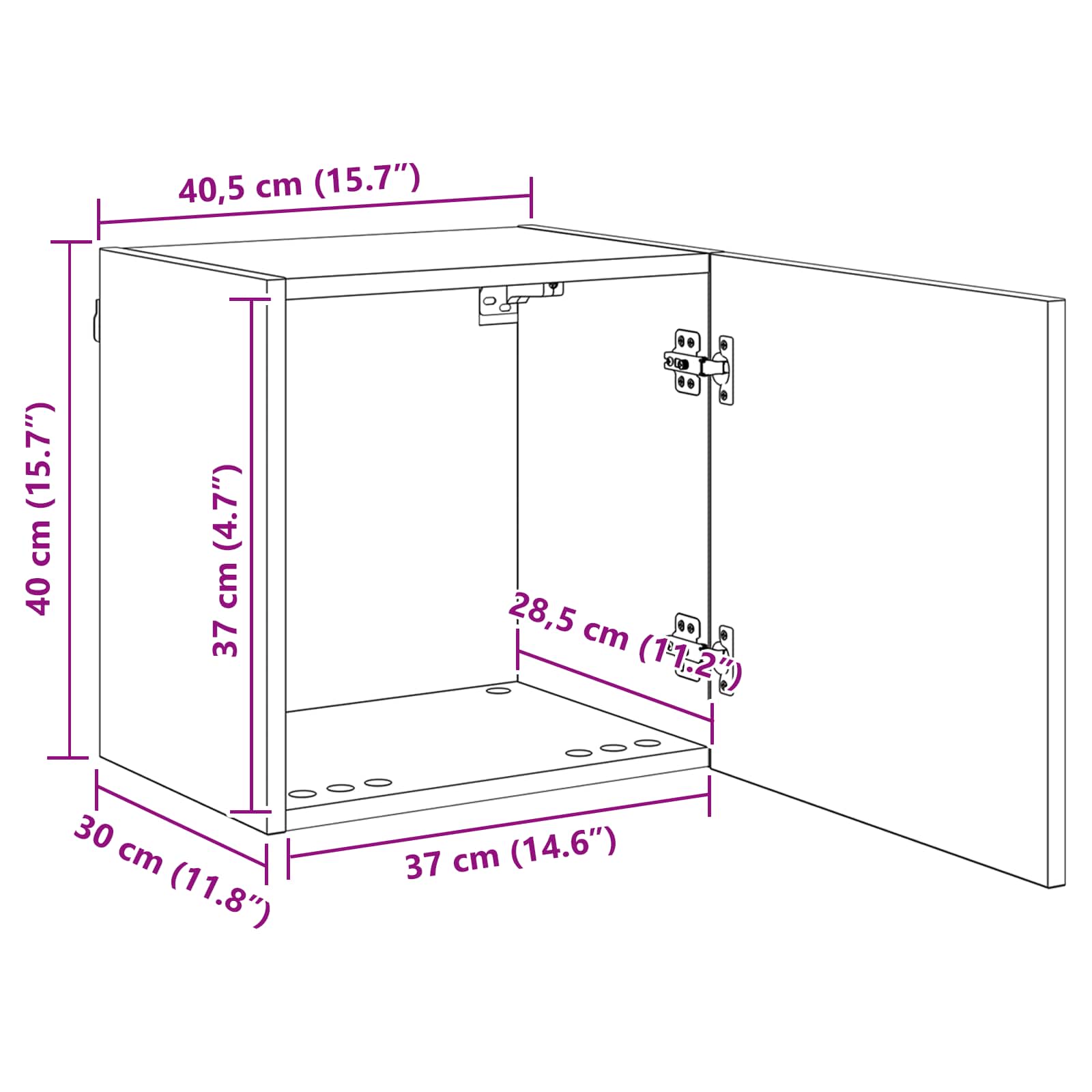 TV wall cabinet Artisanový dub 40,5x30x40cm kompozitní dřevo - obrázek 15