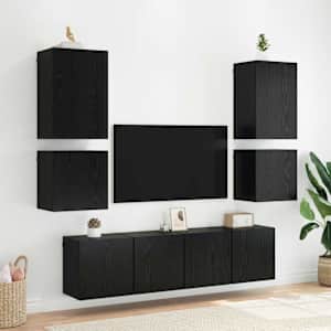 Skříňky na TV zeď 2 pcs Černý dub 40,5x30x40cm kompozitní dřevo - obrázek 5