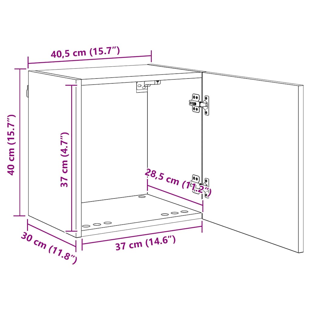 Skříňky na TV zeď 2 pcs Černý dub 40,5x30x40cm kompozitní dřevo - obrázek 16