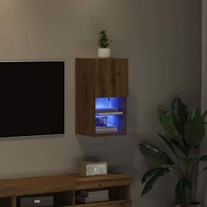 Nástěnná TV skříň s LED Artisanový dub 30,5 x 30 x 60 cm - obrázek 5