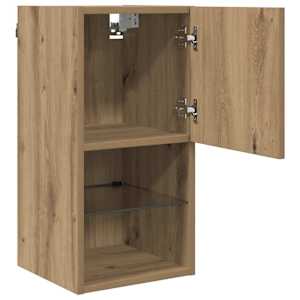 Nástěnná TV skříň s LED Artisanový dub 30,5 x 30 x 60 cm - obrázek 8