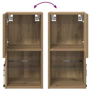 Nástěnná TV skříň s LED Artisanový dub 30,5 x 30 x 60 cm - obrázek 15