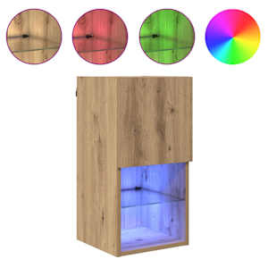 Nástěnná TV skříň s LED Artisanový dub 30,5 x 30 x 60 cm - obrázek 4