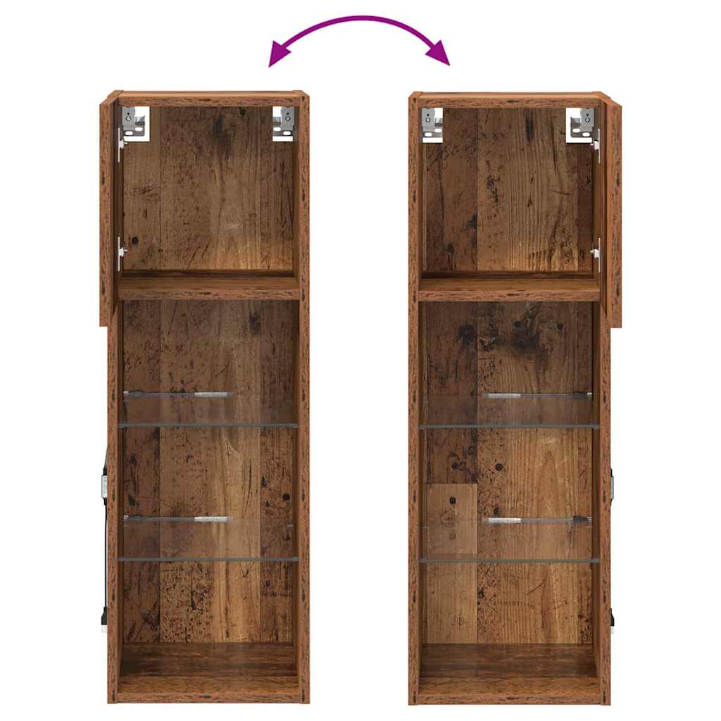 Nástěnná TV skříň s LED Nástěnný Staré dřevo 30,5 x 30 x 90 cm - obrázek 15