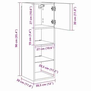 Nástěnná TV skříň s LED Nástěnný Staré dřevo 30,5 x 30 x 90 cm - obrázek 17