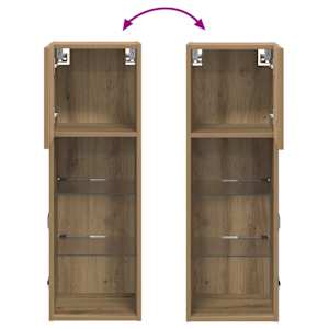 Nástěnná TV skříň s LED Artisanový dub 30,5 x 30 x 90 cm - obrázek 15