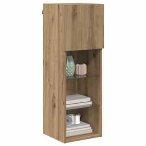 Nástěnná TV skříň s LED Artisanový dub 30,5 x 30 x 90 cm - obrázek 3