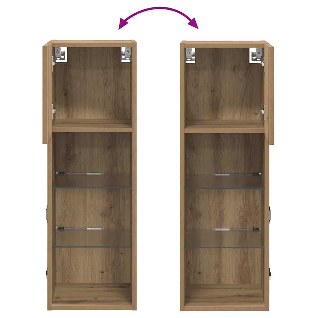 Nástěnné TV skříně 2 pcs Artisanový dub 30,5 x 30 x 90 cm - obrázek 14
