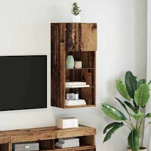 Nástěnná TV skříň Nástěnný Staré dřevo 40,5 x 30 x 90 cm - obrázek 1