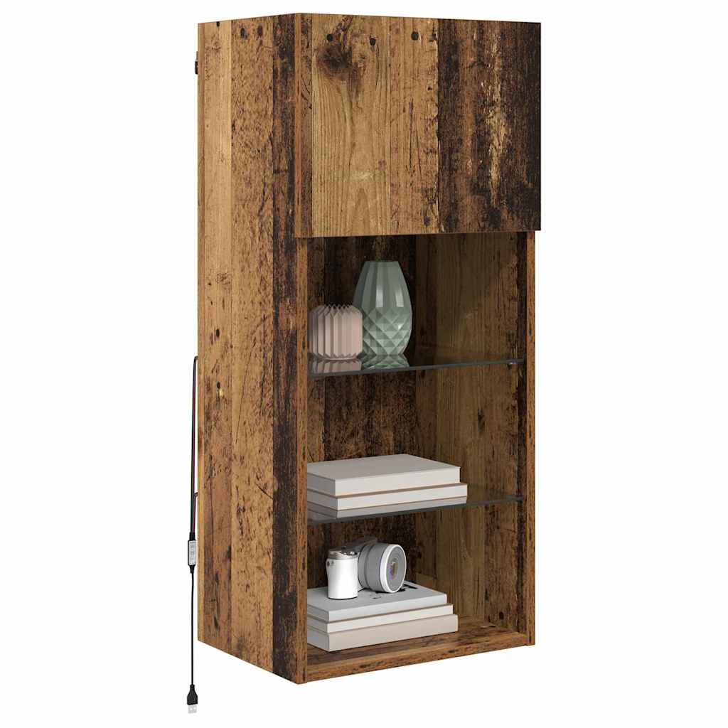 vidaXL Wandgemonteerde TV-kasten 2 pcs Oud Hout 40,5 x 30 x 90 cm