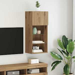 Nástěnná TV skříň s LED Artisanový dub 40,5 x 30 x 90 cm - obrázek 1