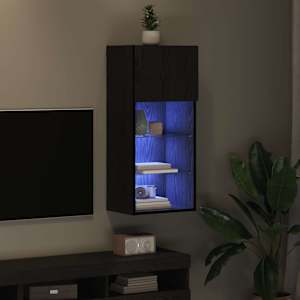 Nástěnná TV skříň Černý dub 40,5 x 30 x 90 cm kompozitní dřevo - obrázek 5