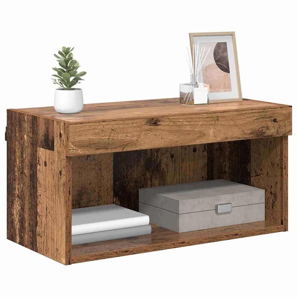vidaXL TV-kast Wandgemonteerd Oud Hout 60 x 30 x 30 cm Bewerkt hout