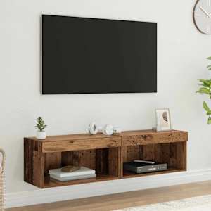 Sestava TV skříněk s LED 2 pcs Staré dřevo 60 x 30 x 30 cm - obrázek 1