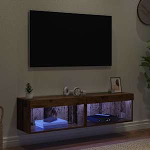 Sestava TV skříněk s LED 2 pcs Staré dřevo 60 x 30 x 30 cm - obrázek 5