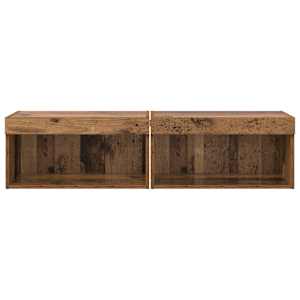 Sestava TV skříněk s LED 2 pcs Staré dřevo 60 x 30 x 30 cm - obrázek 7