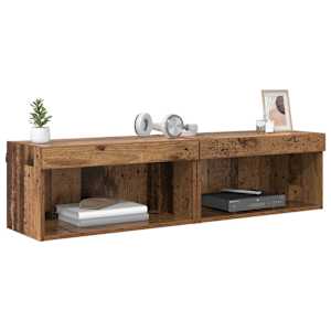 Sestava TV skříněk s LED 2 pcs Staré dřevo 60 x 30 x 30 cm - obrázek 3
