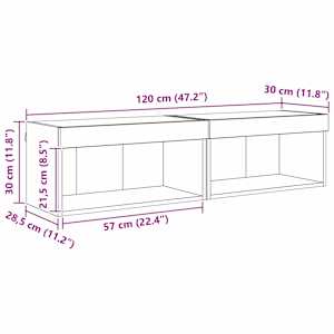 Sestava TV skříněk s LED 2 pcs Černý dub 60 x 30 x 30 cm - obrázek 14