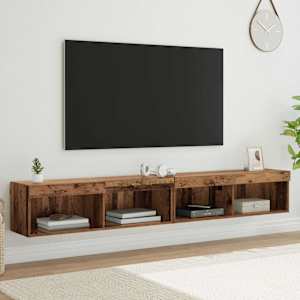 Sestava TV skříněk s LED 2 pcs Staré dřevo 100 x 30 x 30 cm - obrázek 1