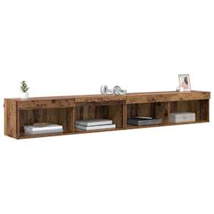 Sestava TV skříněk s LED 2 pcs Staré dřevo 100 x 30 x 30 cm - obrázek 3