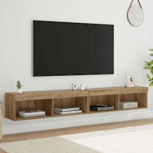 Sestava TV skříněk s LED 2 pcs Artisanový dub 100 x 30 x 30 cm - obrázek 1