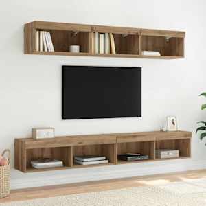 Sestava TV skříněk s LED 2 pcs Artisanový dub 100 x 30 x 30 cm - obrázek 6