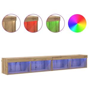 Sestava TV skříněk s LED 2 pcs Artisanový dub 100 x 30 x 30 cm - obrázek 4