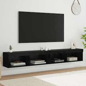 Sestava TV skříněk s LED 2 pcs Černý dub 100 x 30 x 30 cm - obrázek 1
