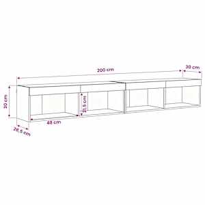 Sestava TV skříněk s LED 2 pcs Černý dub 100 x 30 x 30 cm - obrázek 14