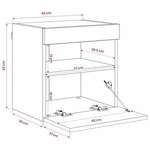 Skříňky na TV zeď s LED 2 pcs Artisanový dub 40 x 30 x 40 cm - obrázek 16