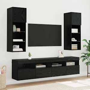 Skříňky na TV zeď s LED 2 pcs Černý dub 40 x 30 x 40 cm - obrázek 7